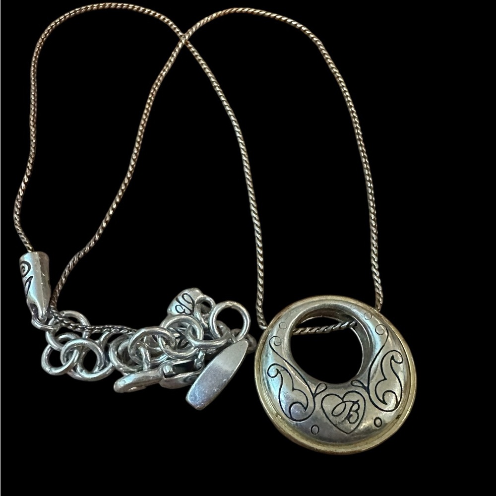 Brighton "ARIES Collection" Two-Tone Swarovski Crystal & Scrollwork Pendant! - Picture 4 of 8